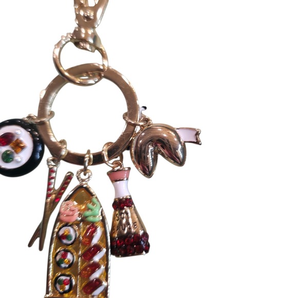 Bag Charm True Form Sushi Chopsticks, Soy Sauce & Fortune Cookie Or Keychain - Picture 10 of 12